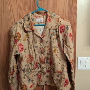 Floral Utility Jacket with Button Details